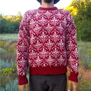 VTG Environmental Clothing Co Nordic Pattern Wool Blend Crewneck Sweater M
